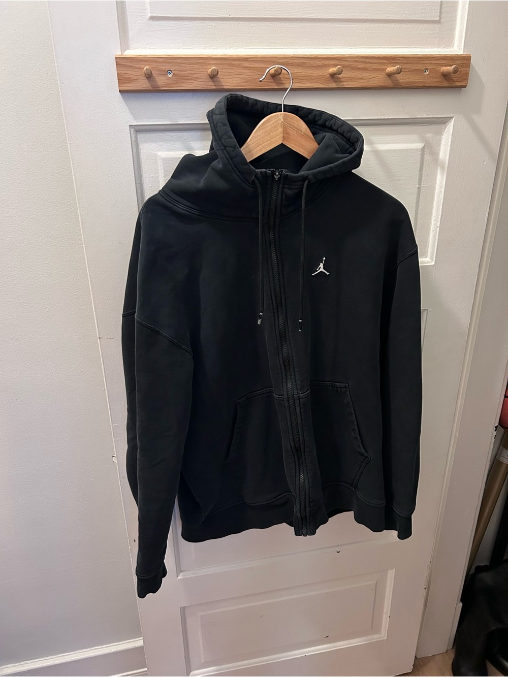Jordan Black Full-Zip Hoodie with Small Jumpman Logo